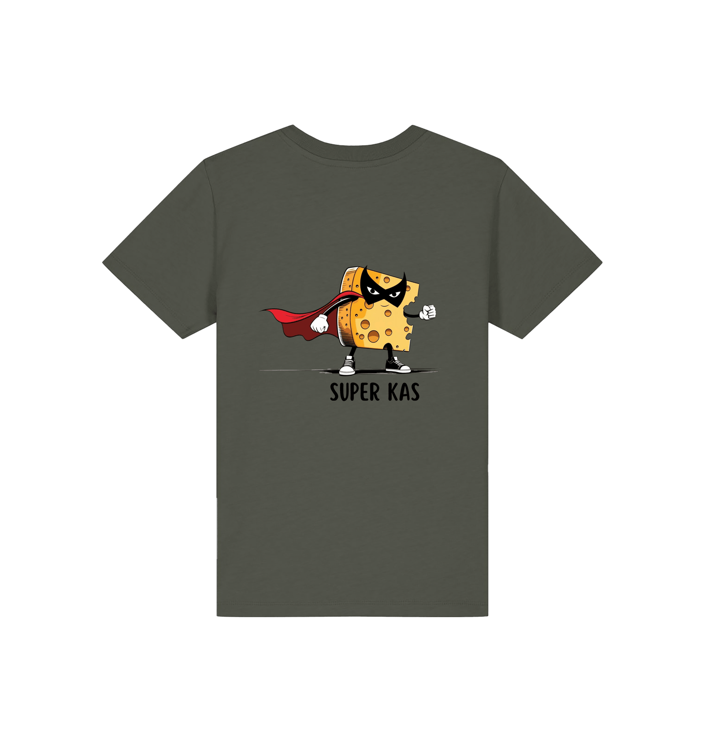 Khaki Printed Kids T-Shirt Back