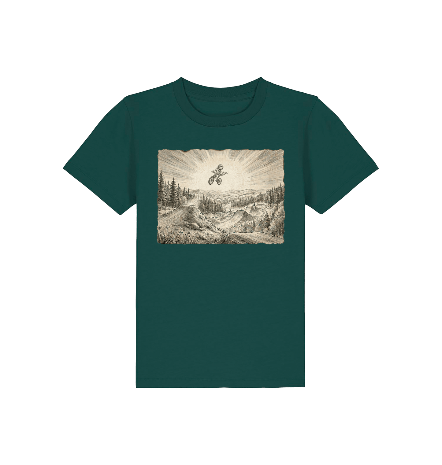 Glazed Green Printed Kids T-Shirt Front