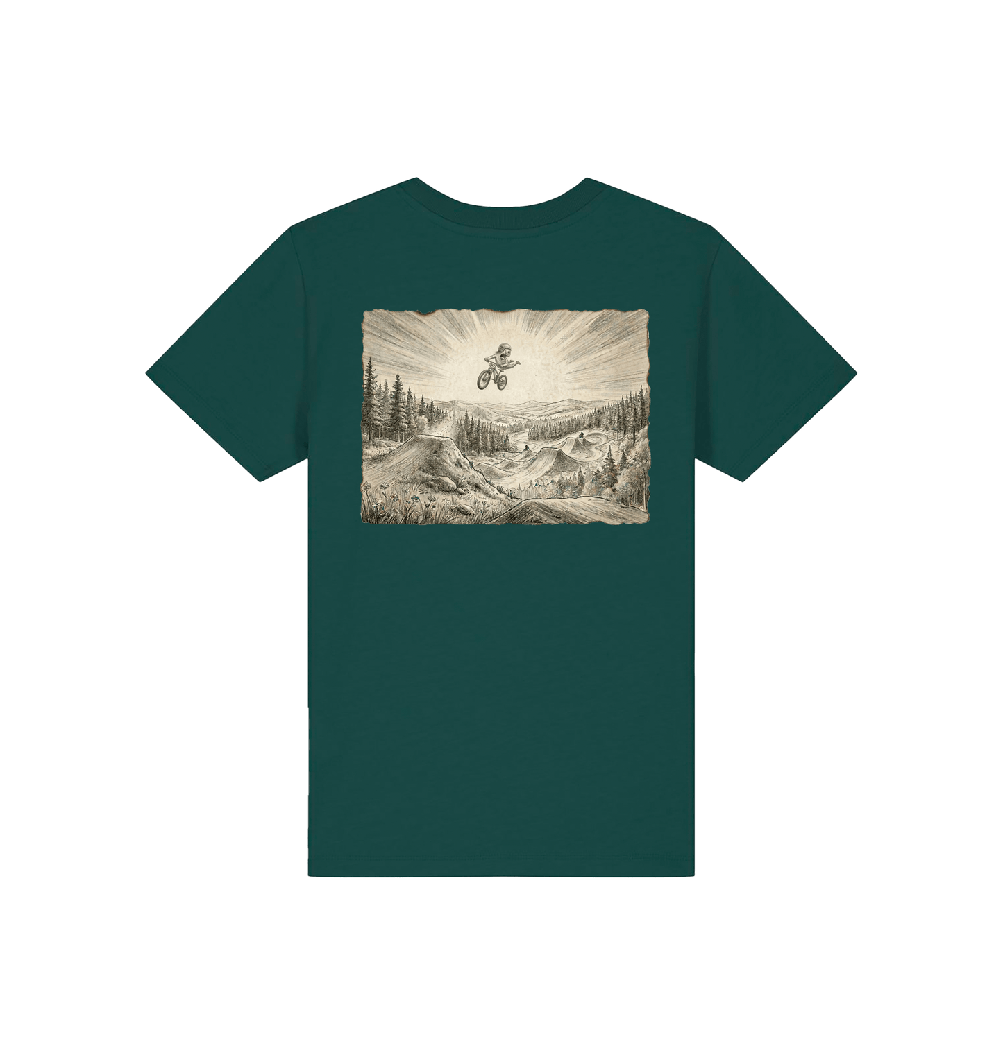 Glazed Green Printed Kids T-Shirt Back