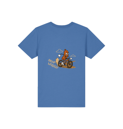 Bright Blue Printed Kids T-Shirt Back