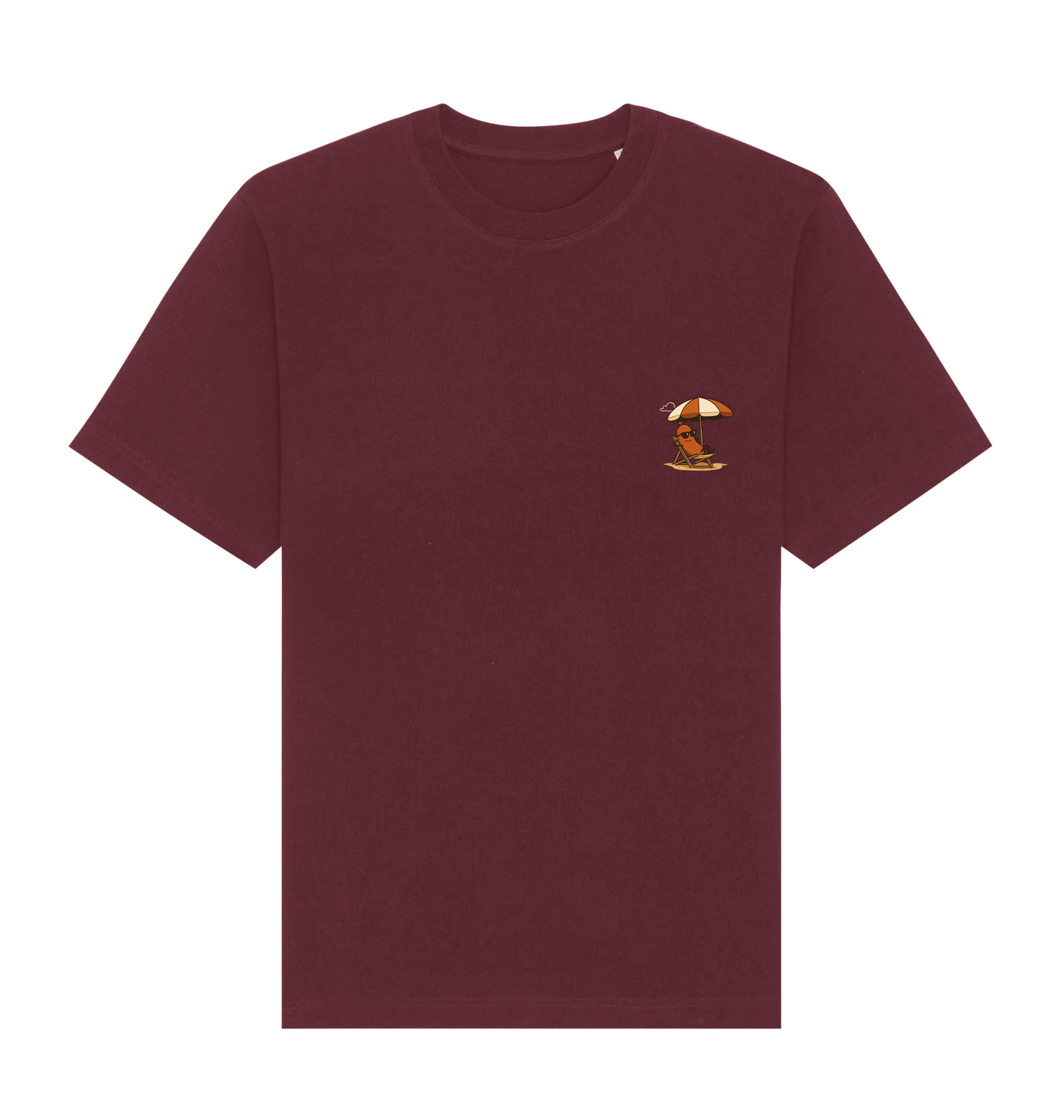 Burgundy Printed T-shirt Front