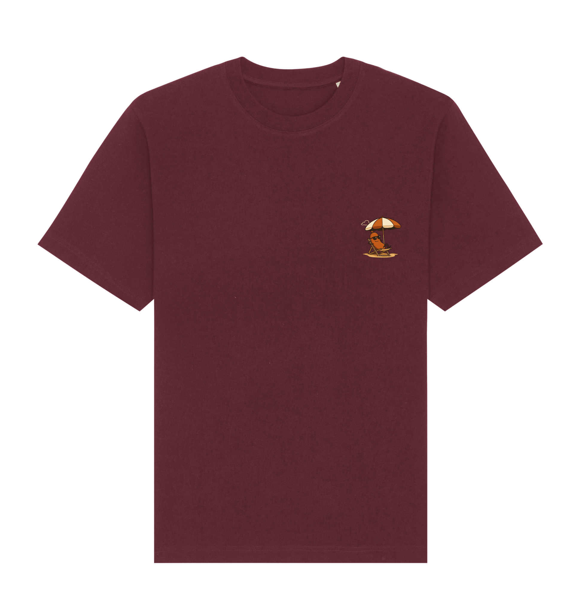 Burgundy Printed T-shirt Front