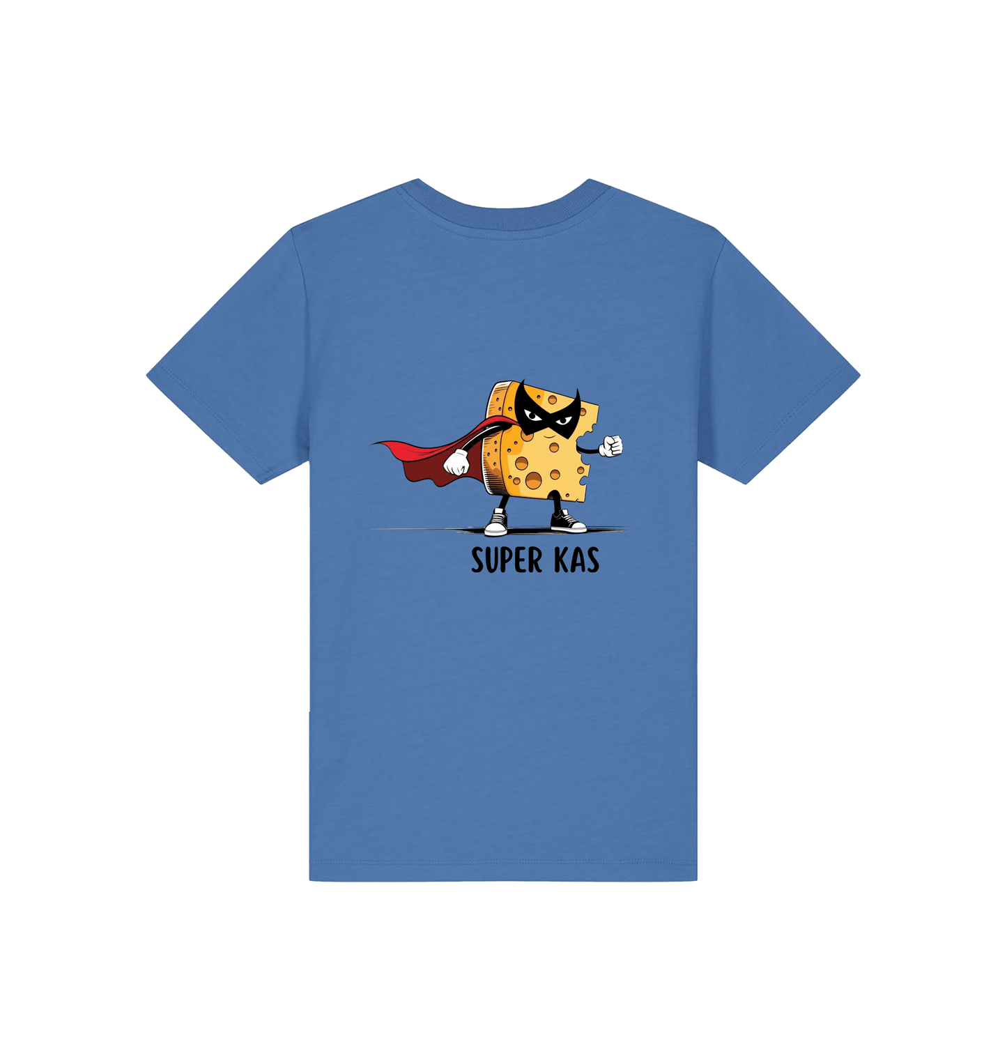 Bright Blue Printed Kids T-Shirt Back