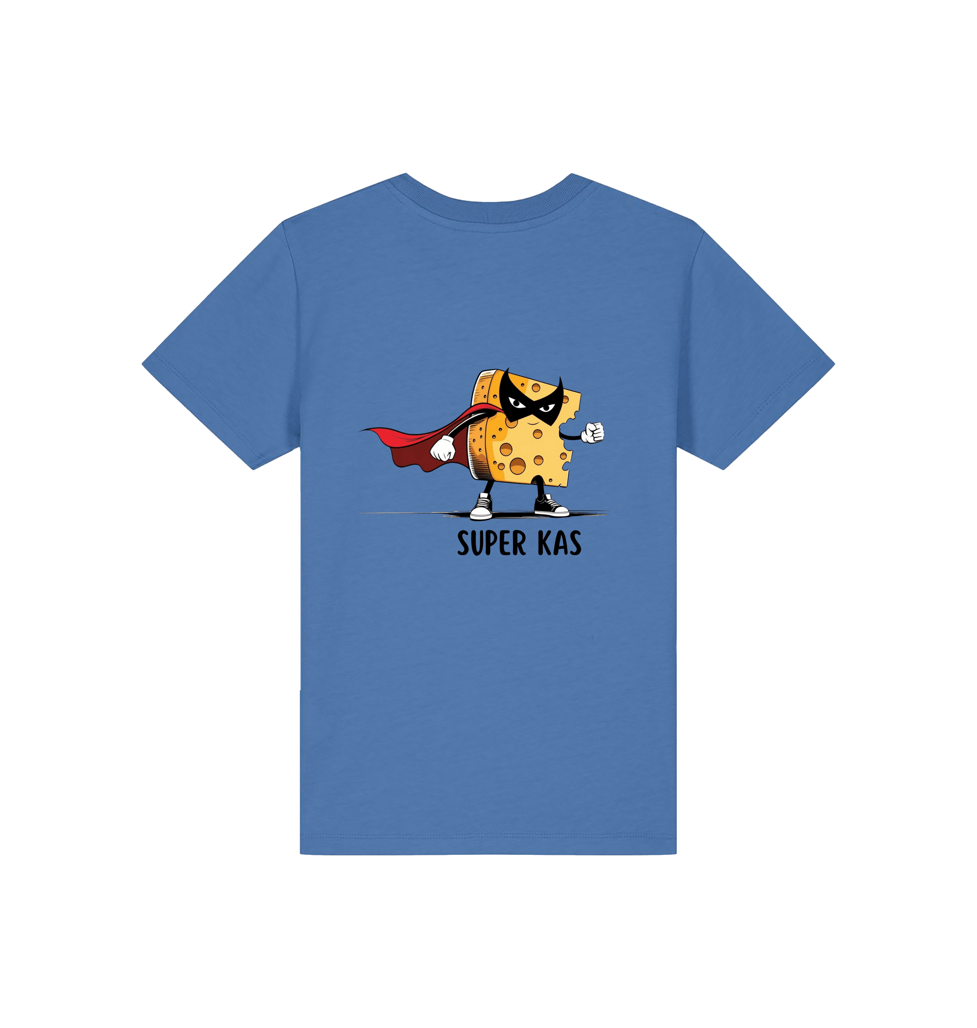 Bright Blue Printed Kids T-Shirt Back