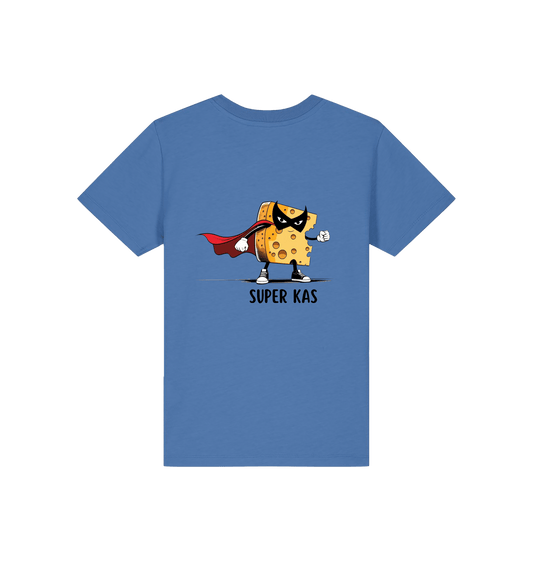 Bright Blue Printed Kids T-Shirt Back
