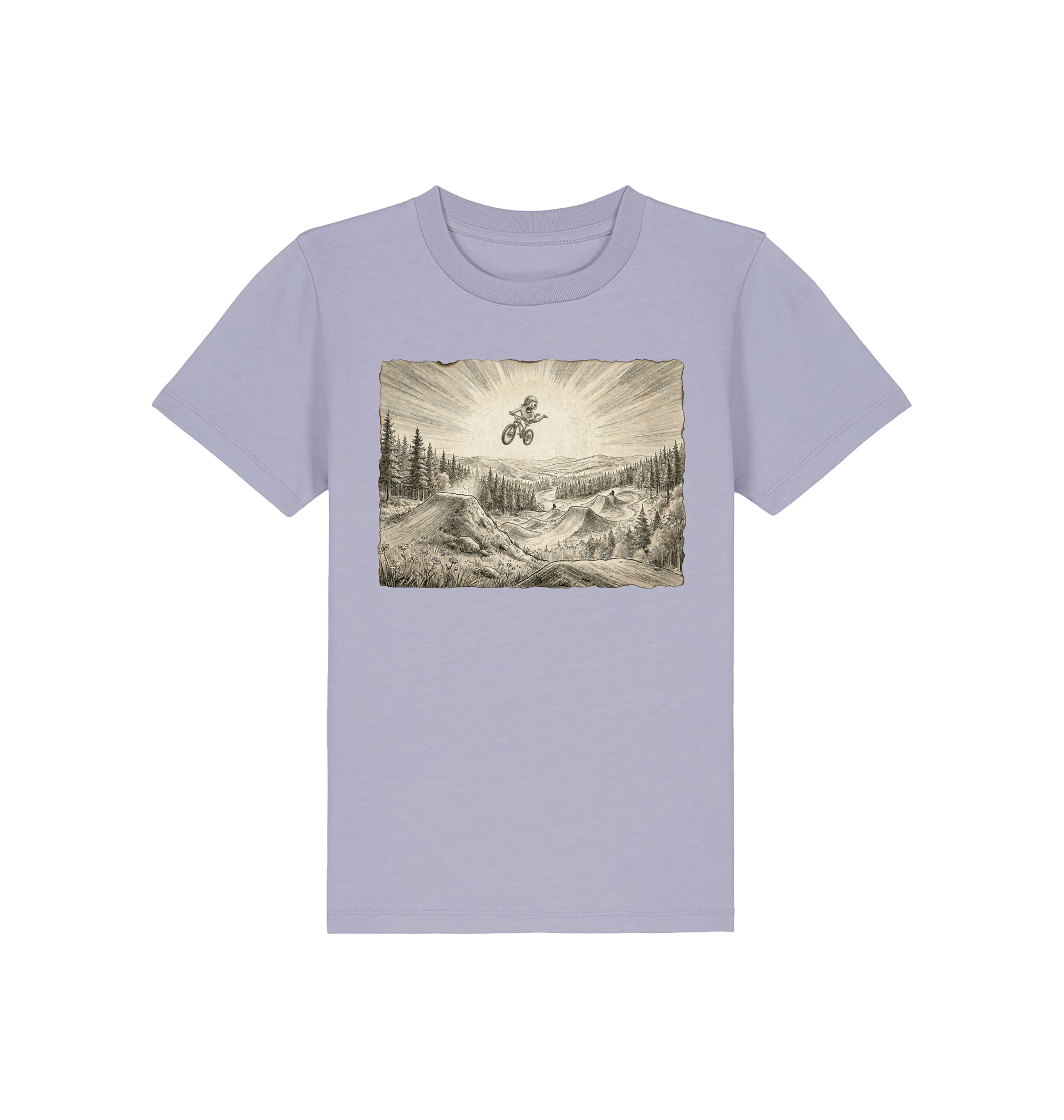 Lavender Printed Kids T-Shirt Front