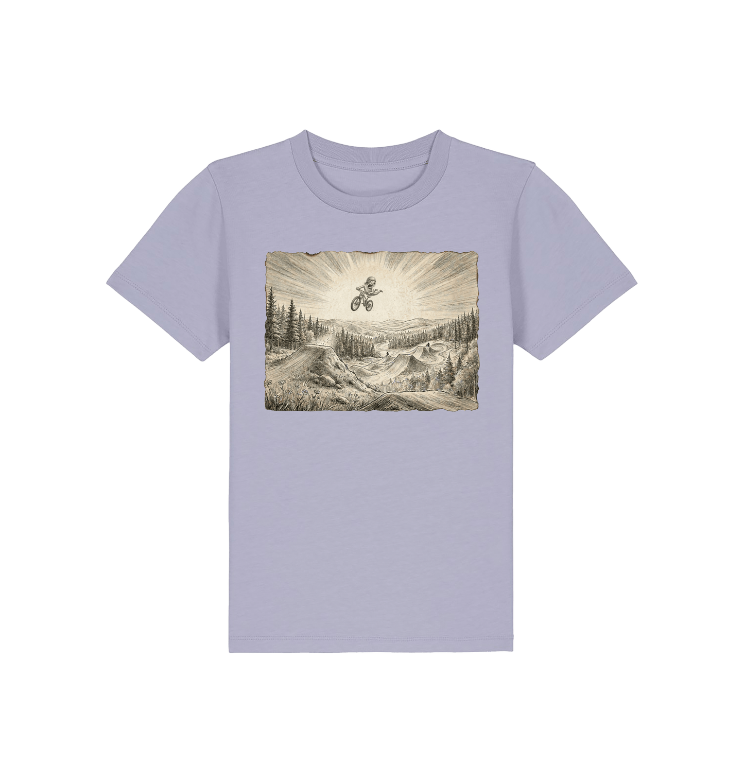 Lavender Printed Kids T-Shirt Front