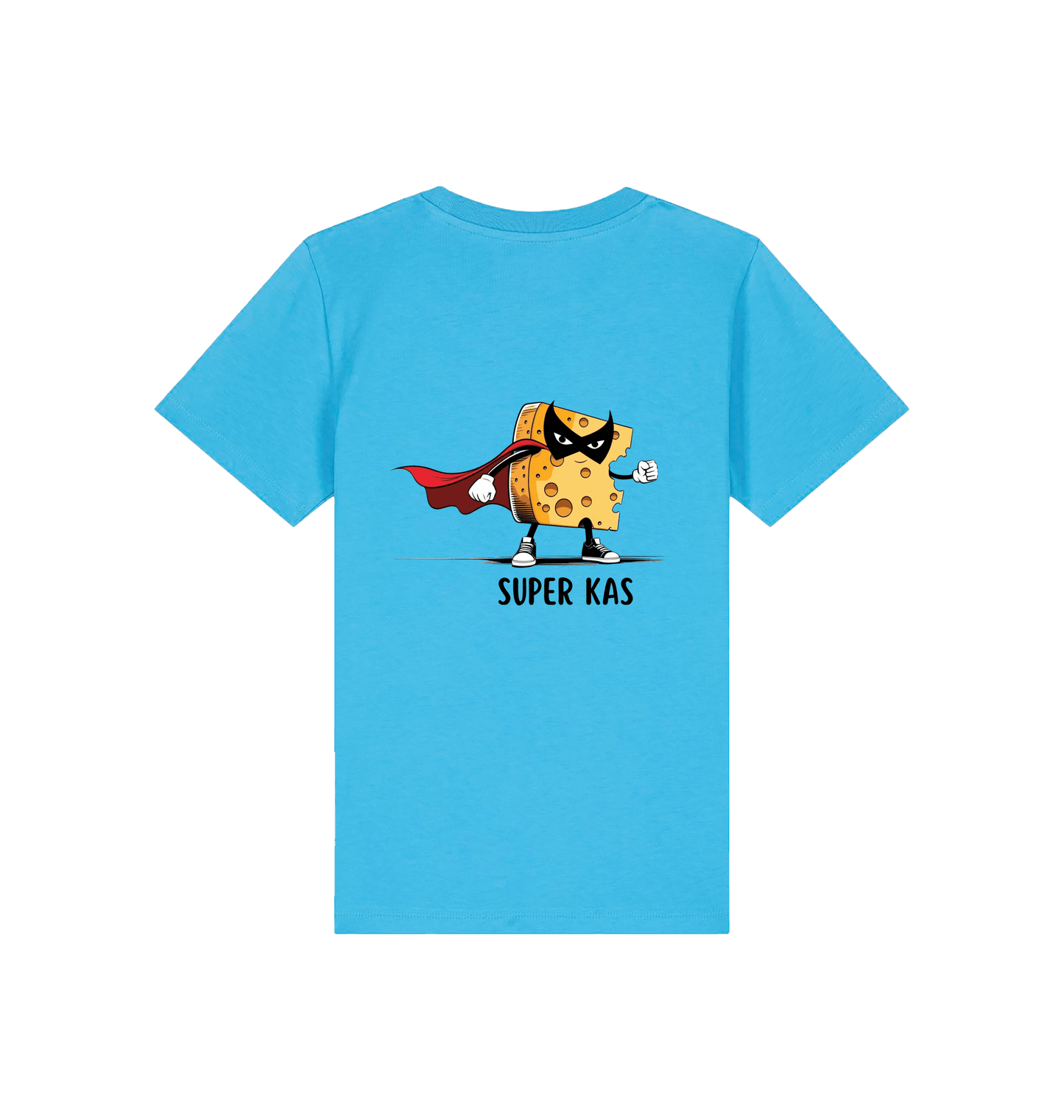 Aqua Blue Printed Kids T-Shirt Back
