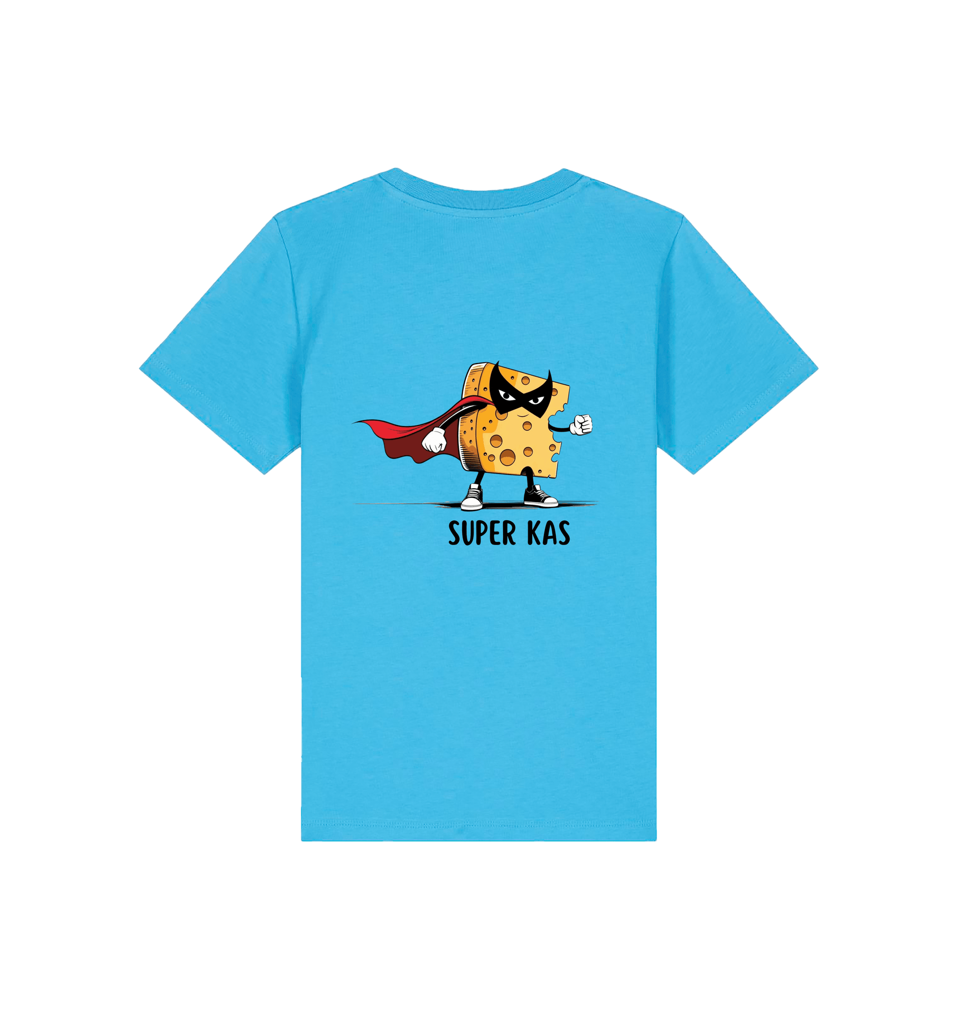 Aqua Blue Printed Kids T-Shirt Back