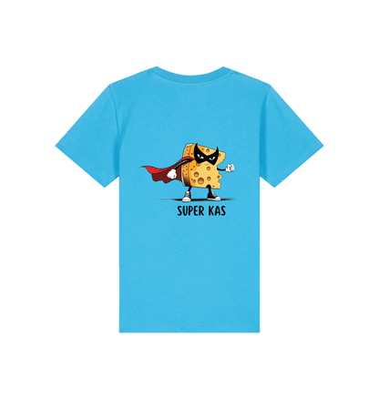 Aqua Blue Printed Kids T-Shirt Back