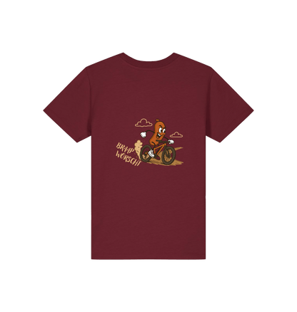 Burgundy Printed Kids T-Shirt Back