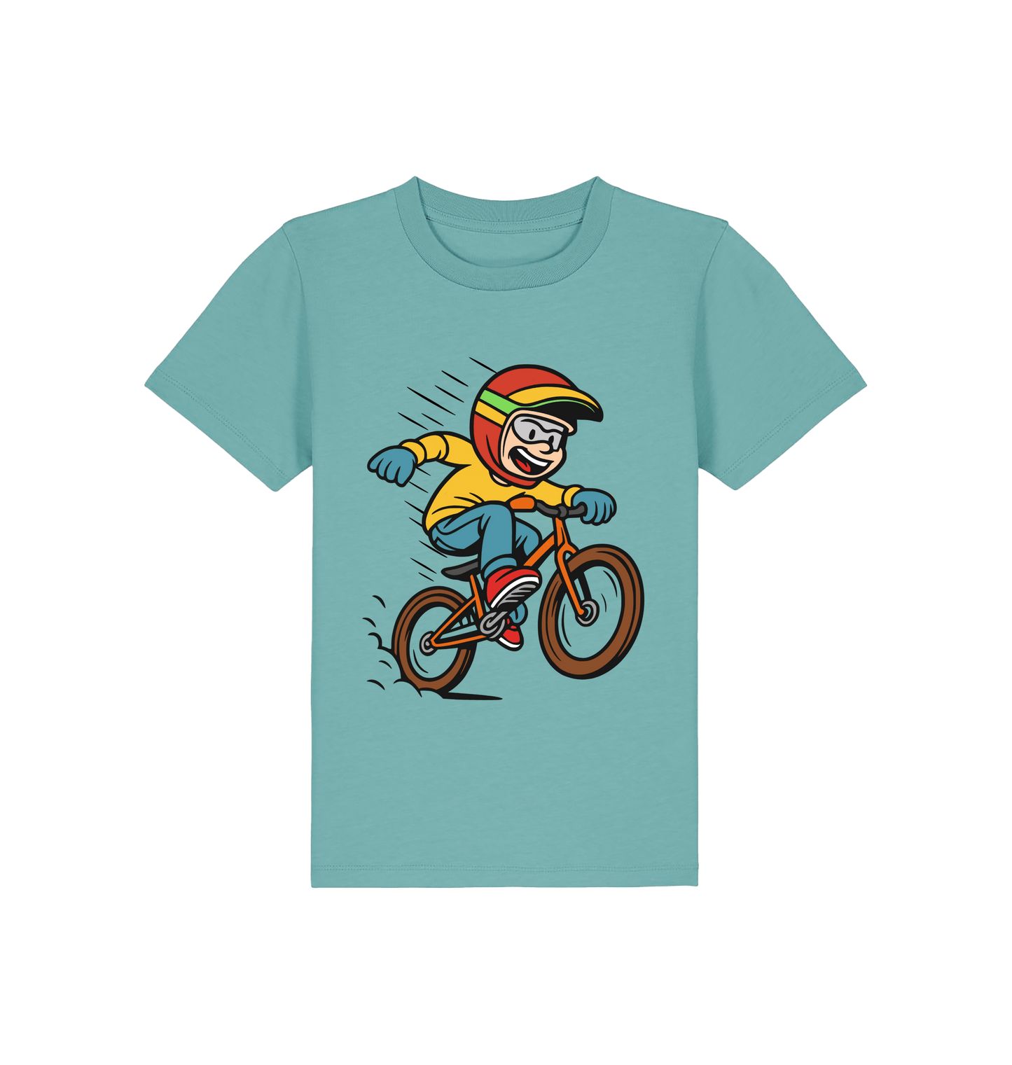 Teal Monstera Printed Kids T-Shirt Front