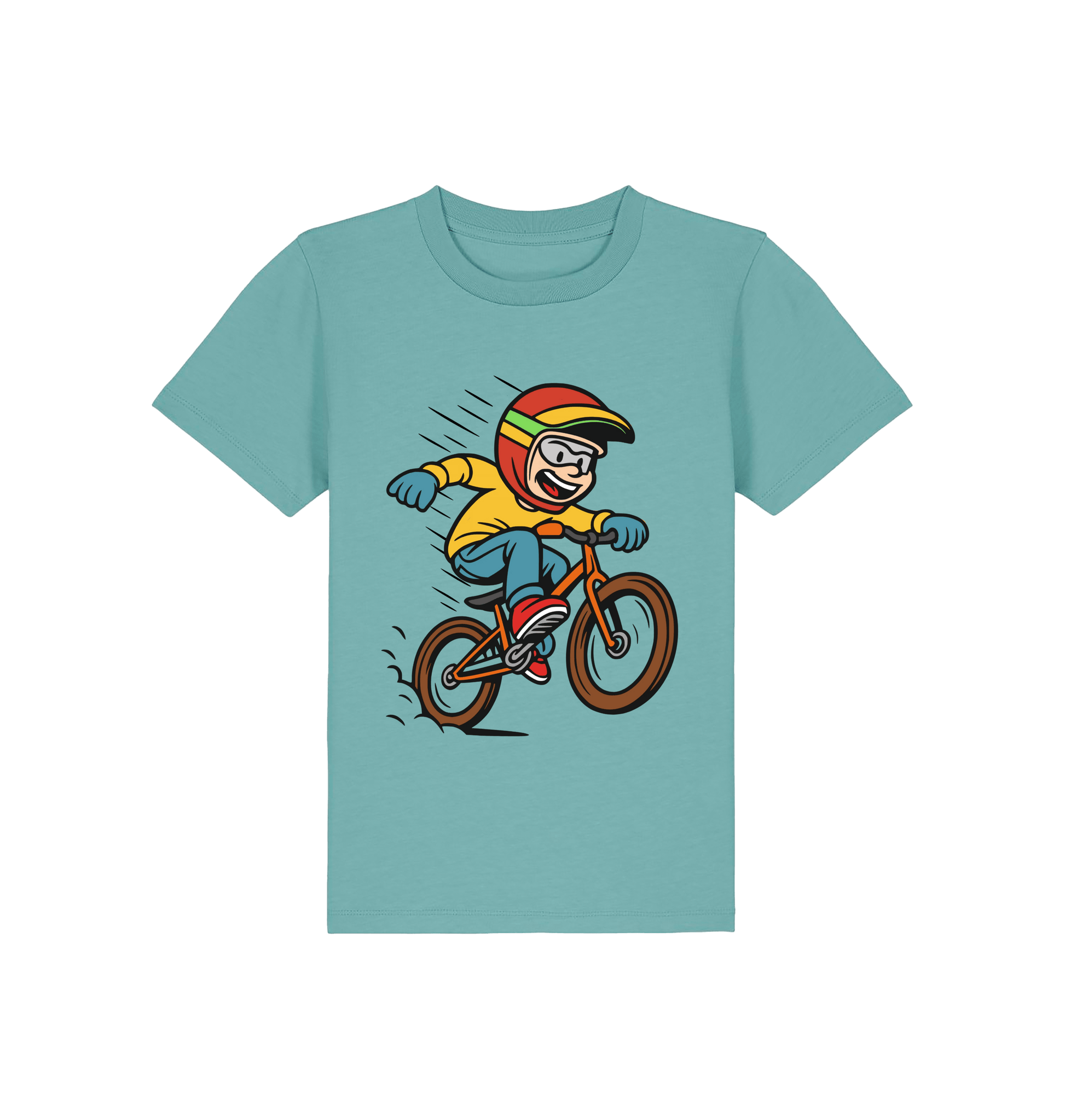 Teal Monstera Printed Kids T-Shirt Front