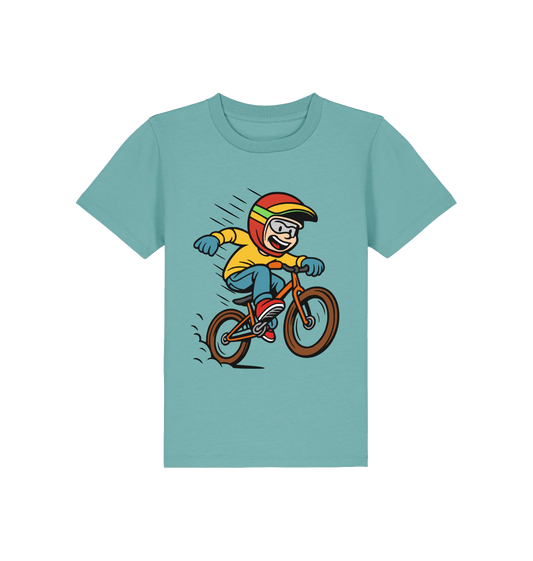 Teal Monstera Printed Kids T-Shirt Front