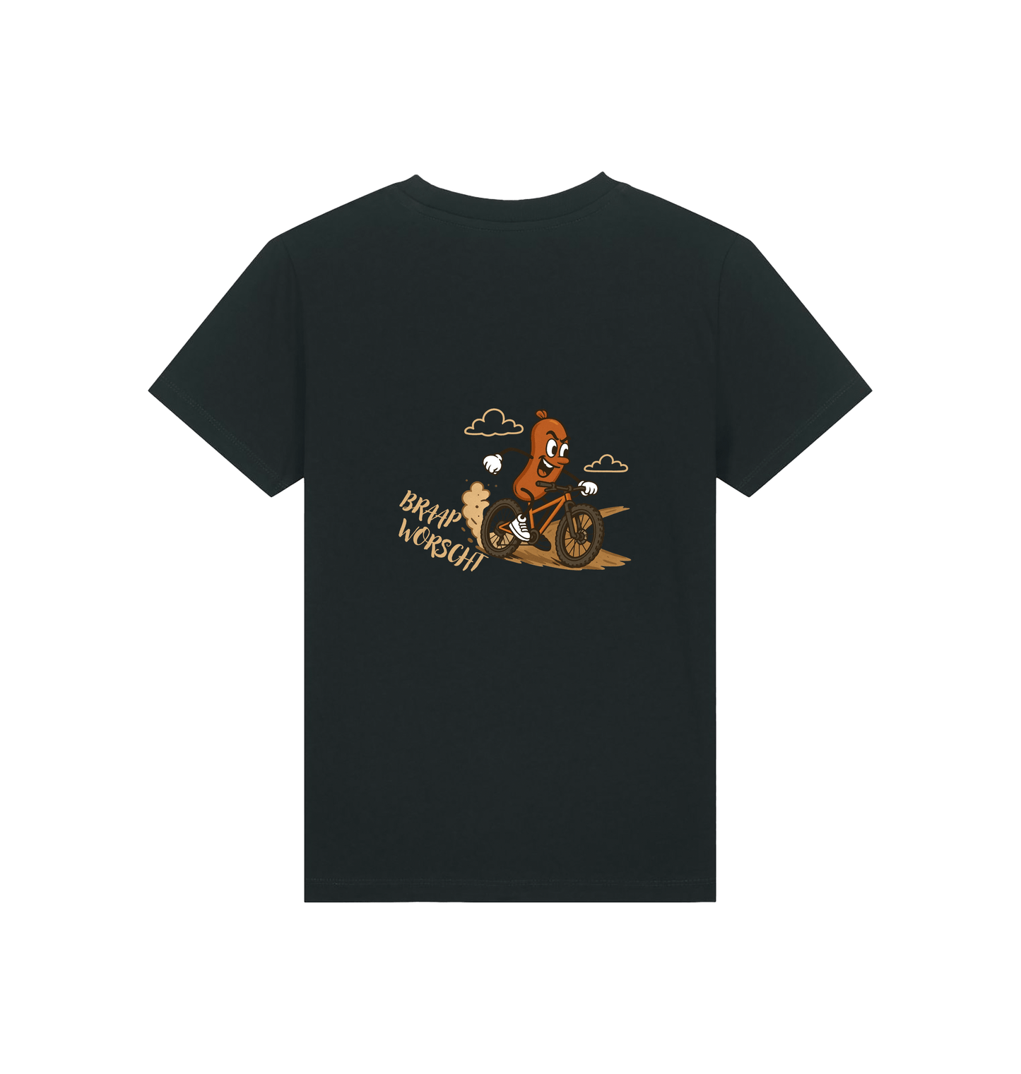 Black Printed Kids T-Shirt Back