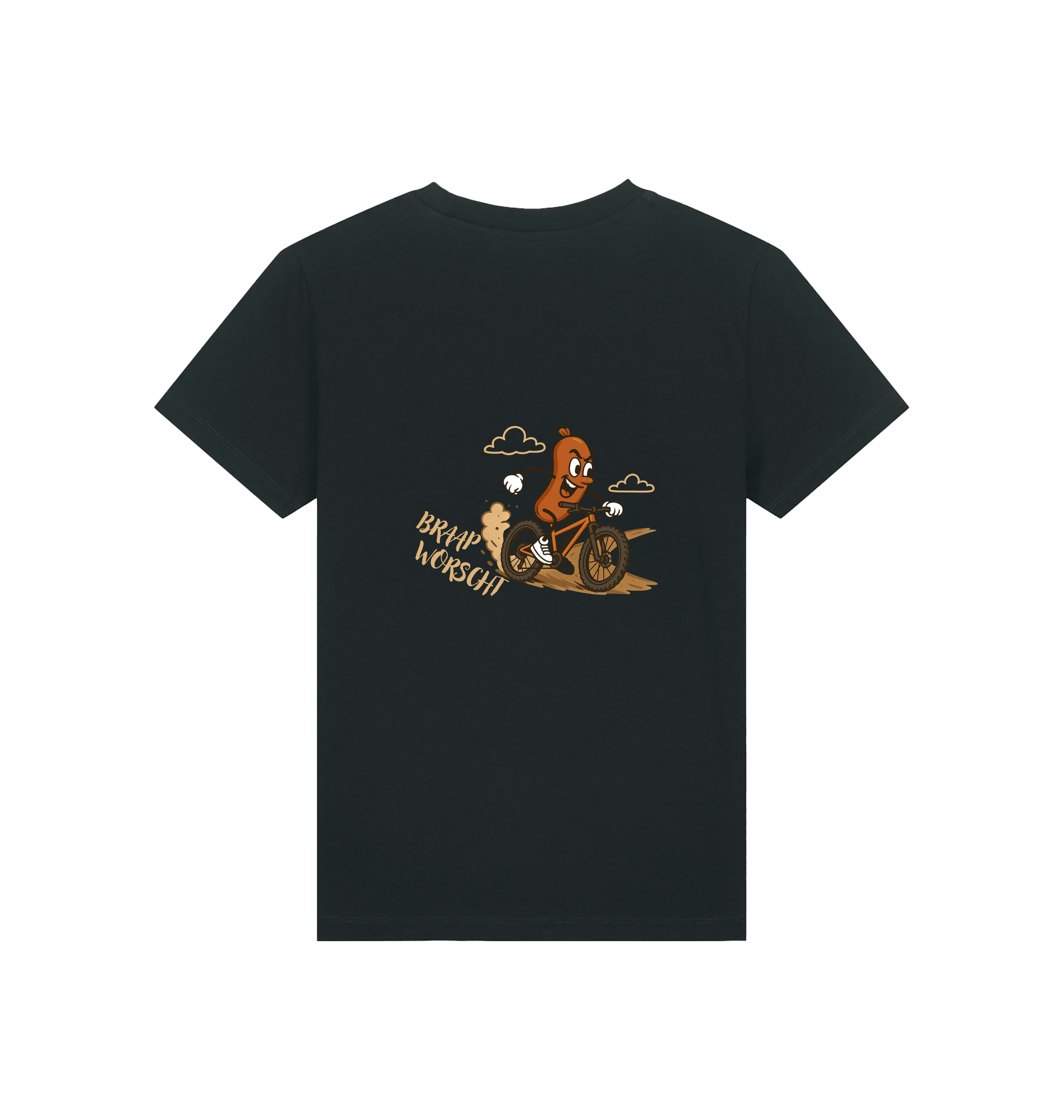 Black Printed Kids T-Shirt Back