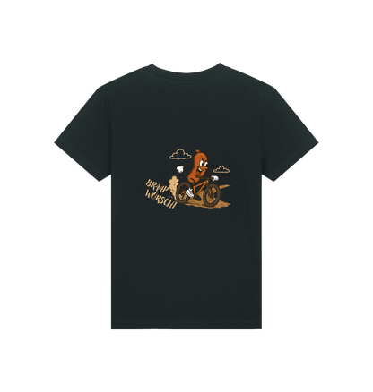 Black Printed Kids T-Shirt Back