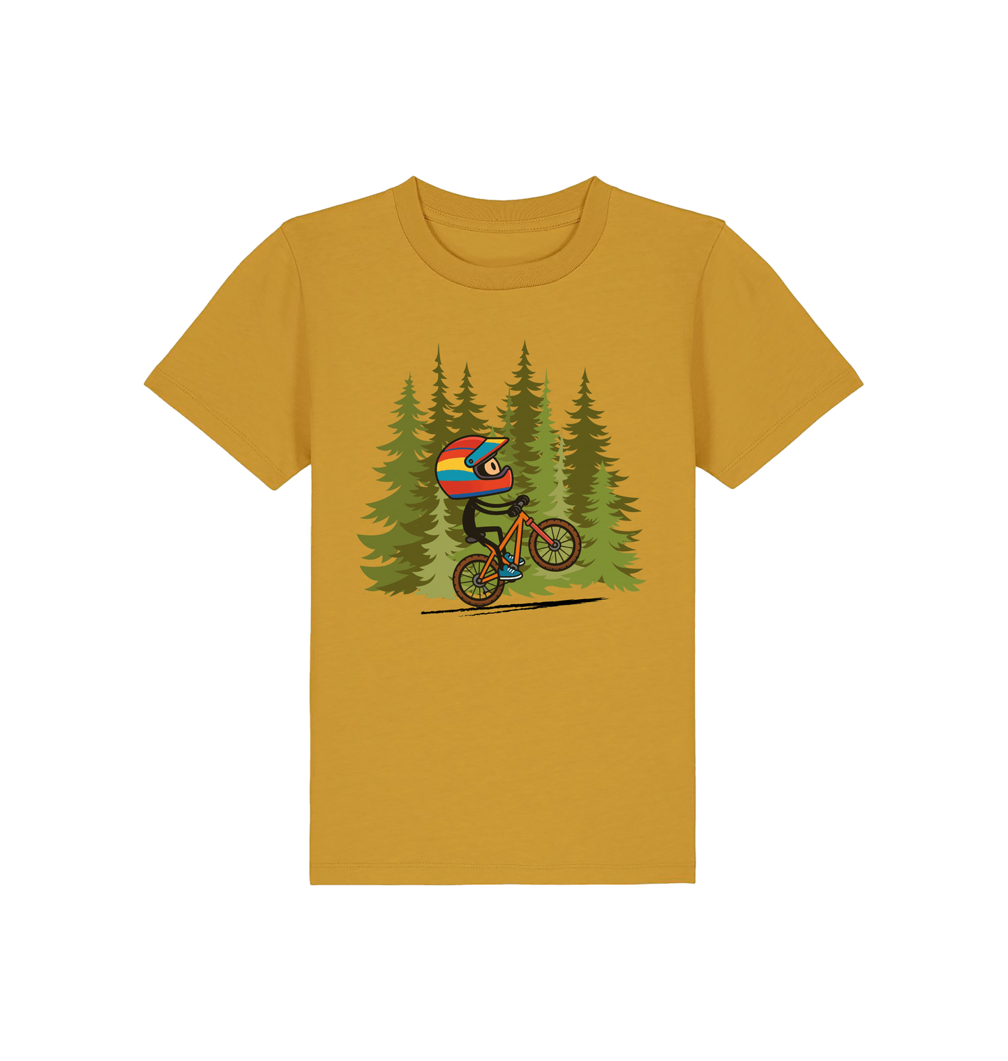 Ochre Printed Kids T-Shirt Front