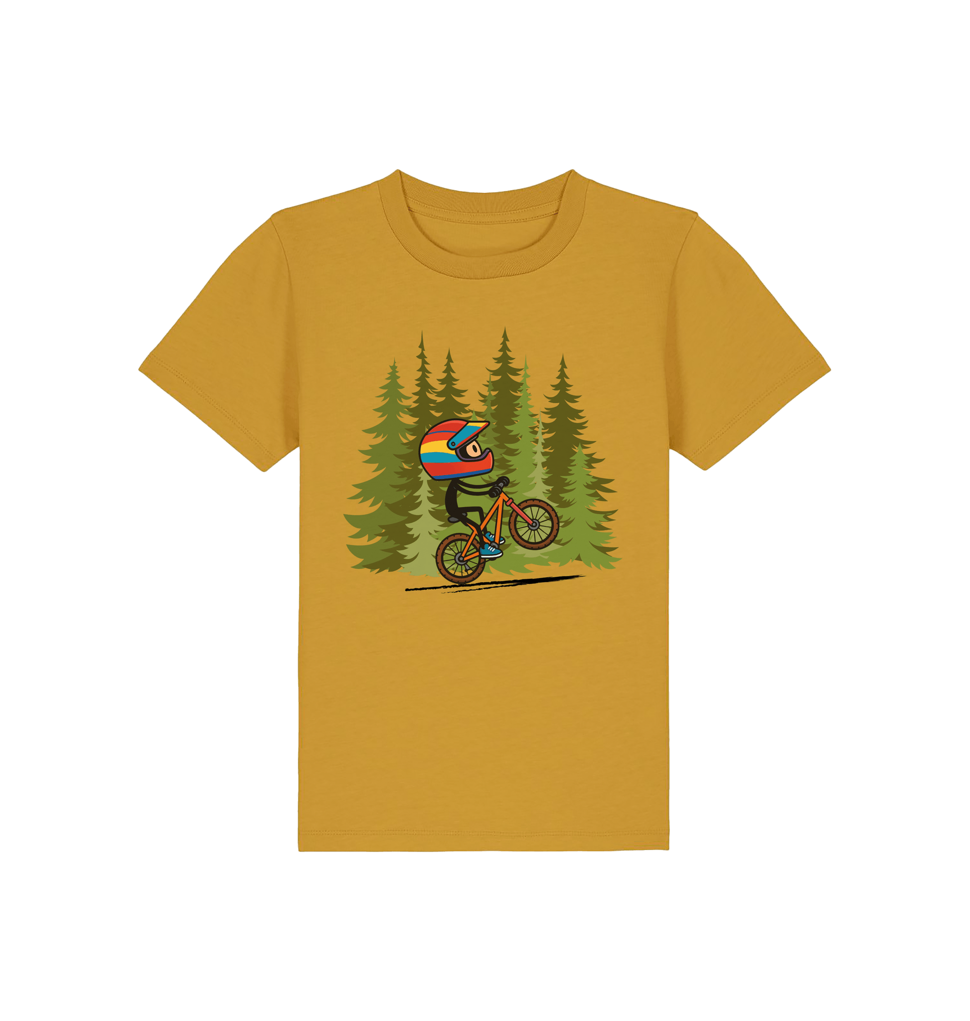 Ochre Printed Kids T-Shirt Front