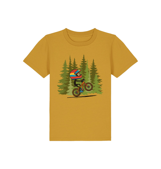 Ochre Printed Kids T-Shirt Front
