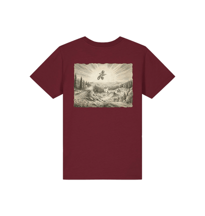 Burgundy Printed Kids T-Shirt Back