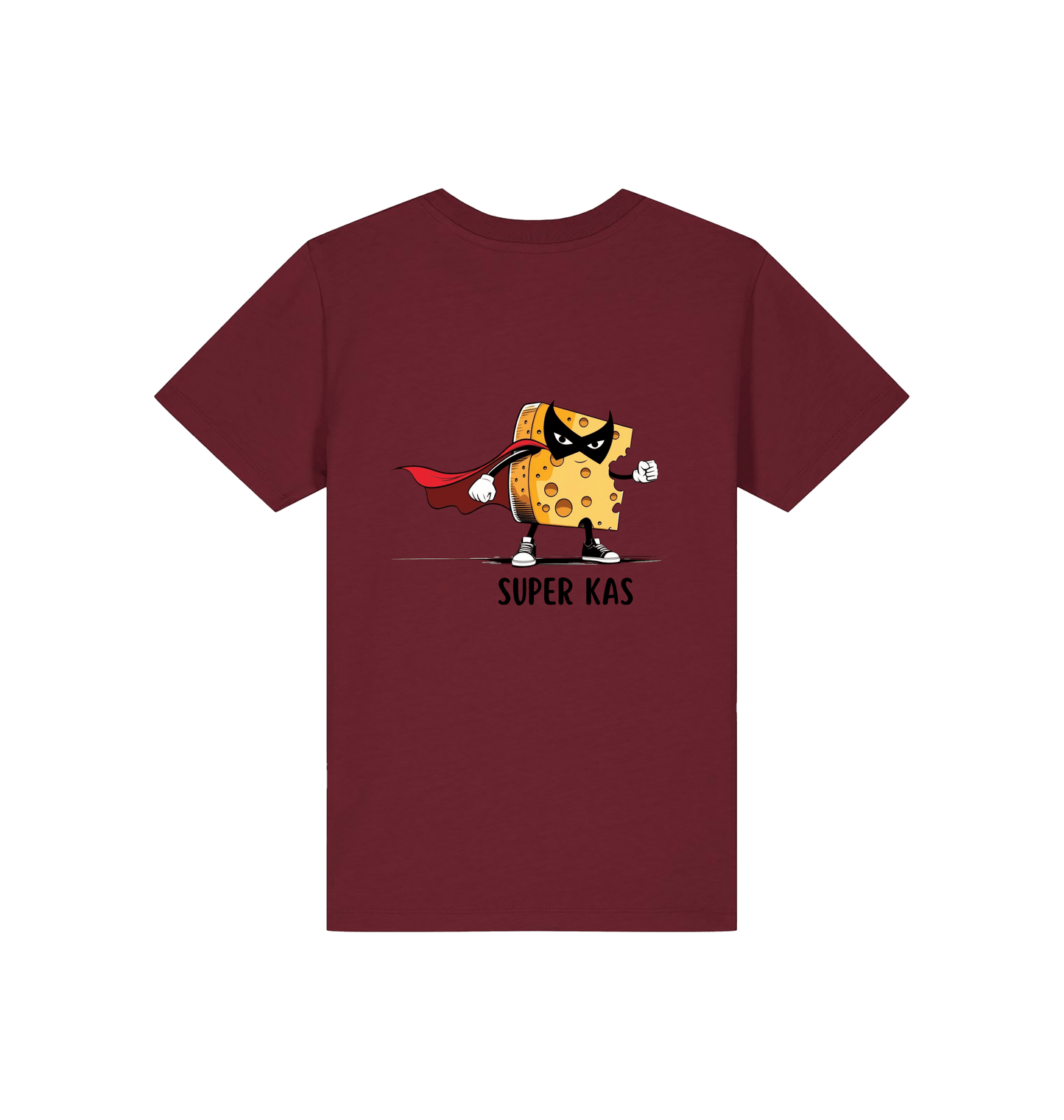Burgundy Printed Kids T-Shirt Back