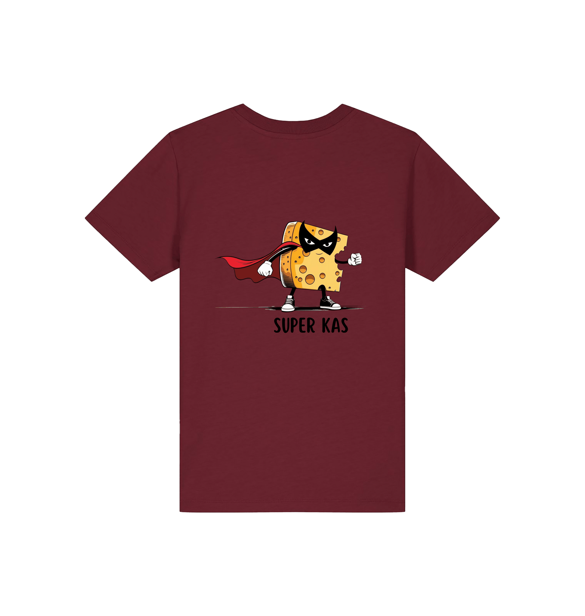 Burgundy Printed Kids T-Shirt Back