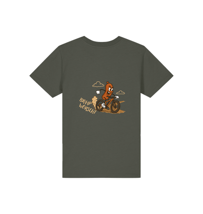 Khaki Printed Kids T-Shirt Back