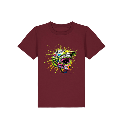 Burgundy Printed Kids T-Shirt Front