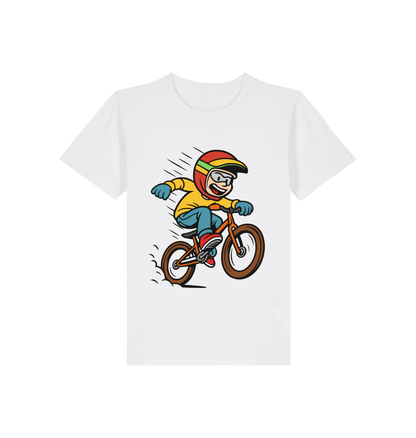 White Printed Kids T-Shirt Front