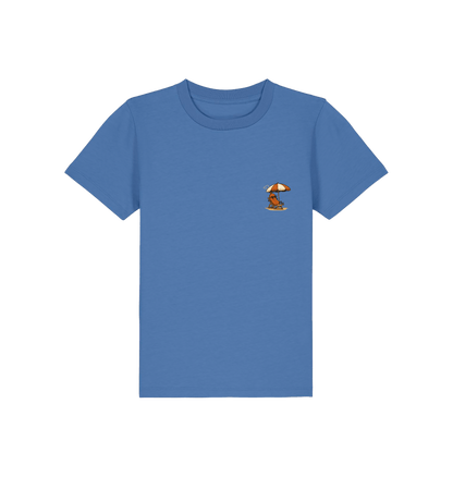Bright Blue Printed Kids T-Shirt Front