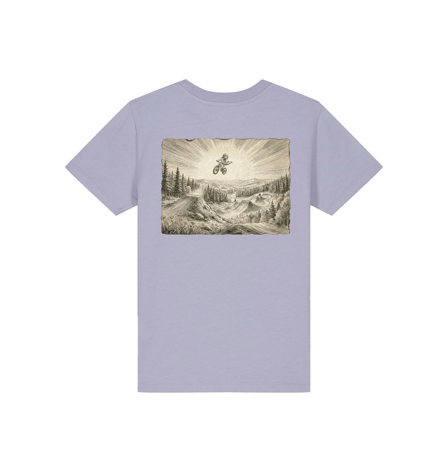 Lavender Printed Kids T-Shirt Back