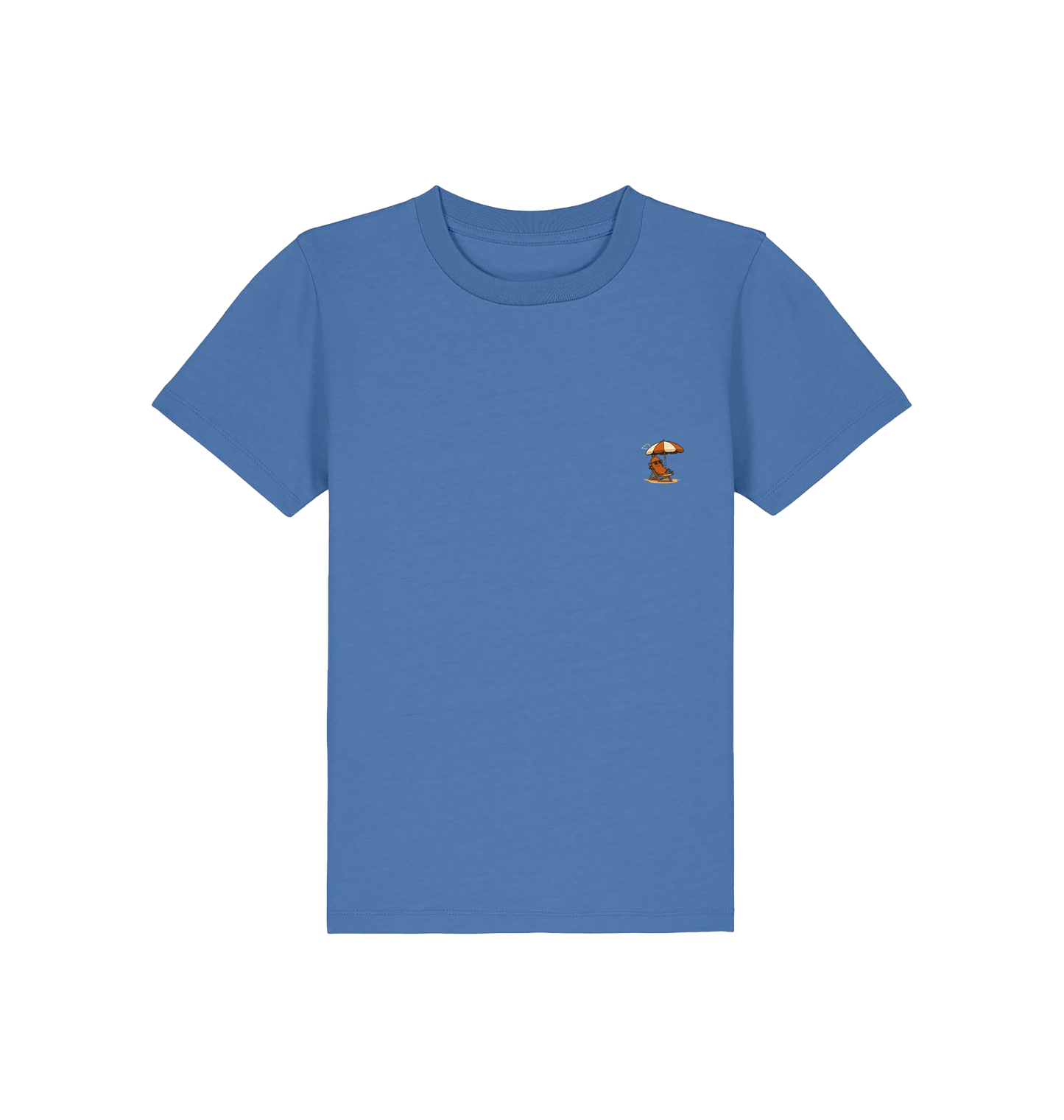Bright Blue Printed Kids T-Shirt Front