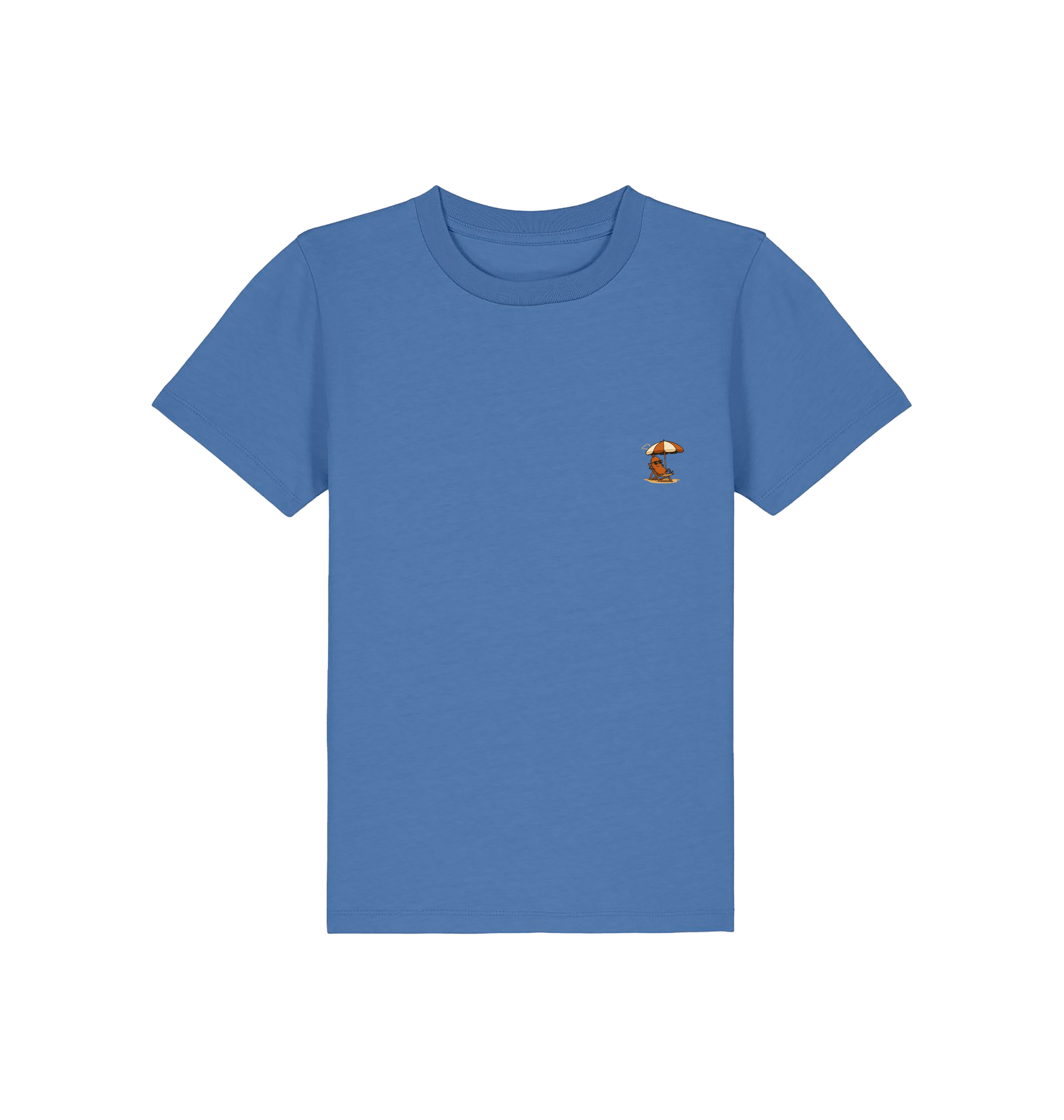 Bright Blue Printed Kids T-Shirt Front