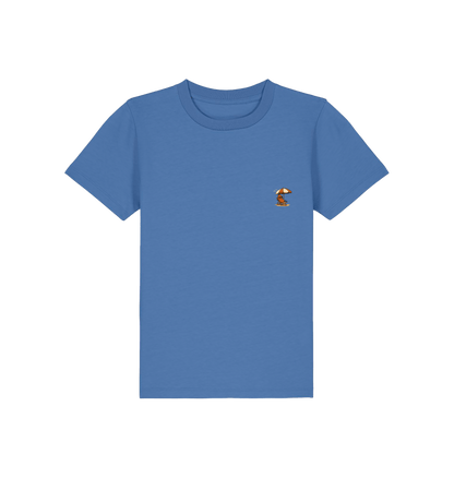 Bright Blue Printed Kids T-Shirt Front