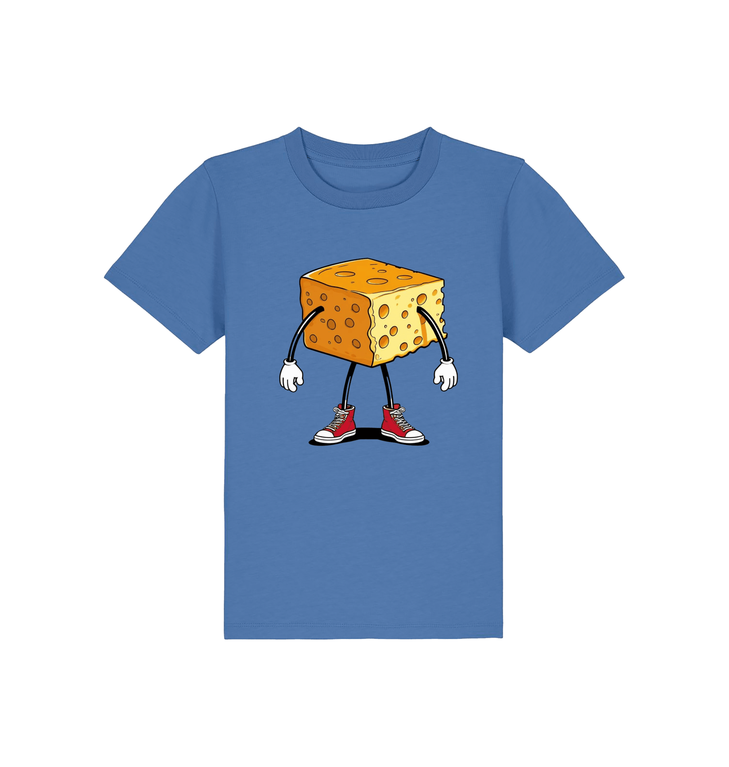Bright Blue Printed Kids T-Shirt Front