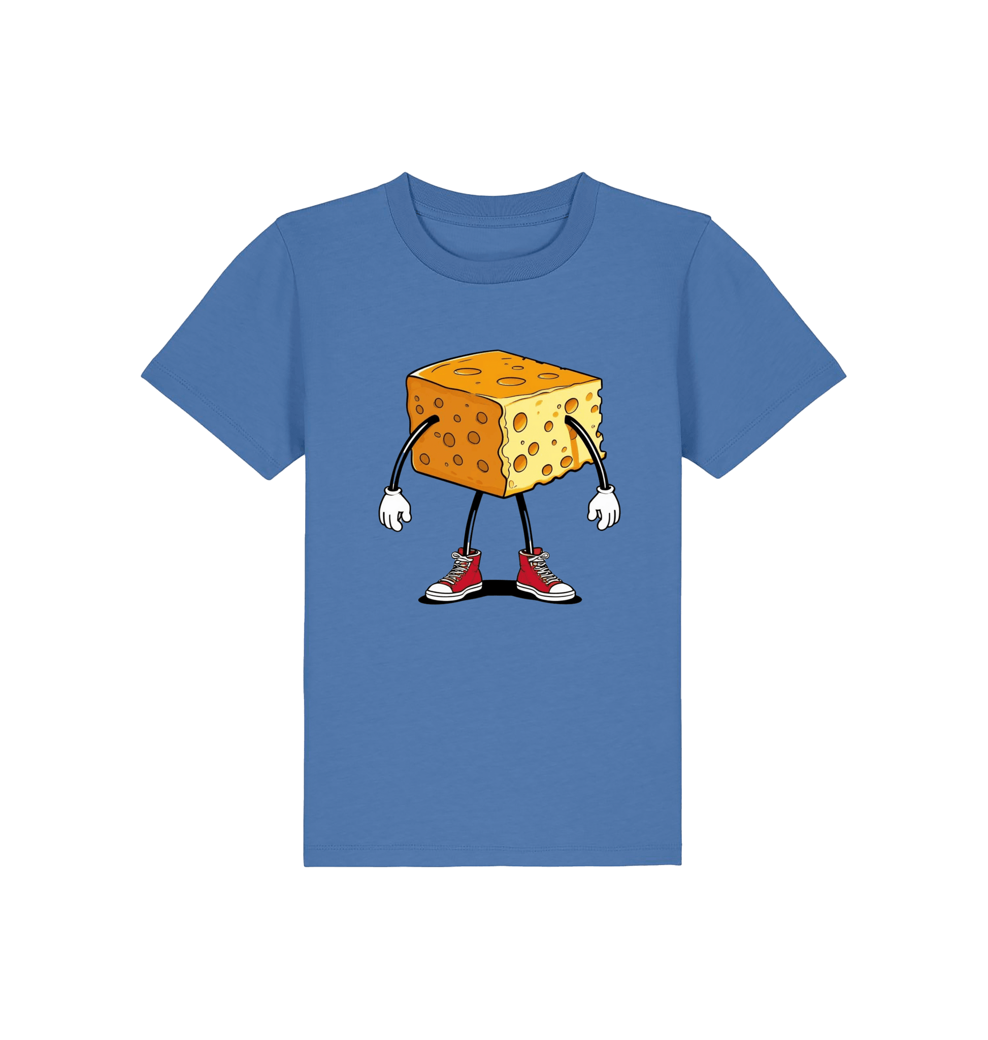 Bright Blue Printed Kids T-Shirt Front