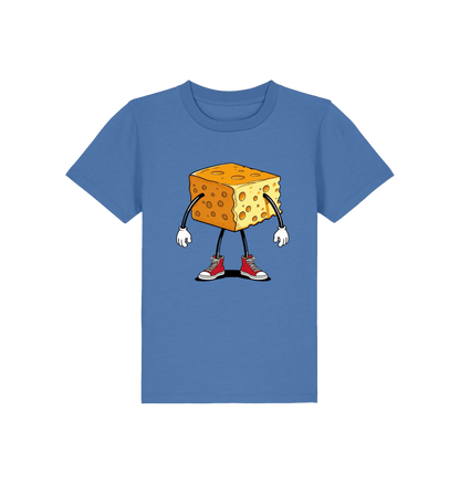 Bright Blue Printed Kids T-Shirt Front