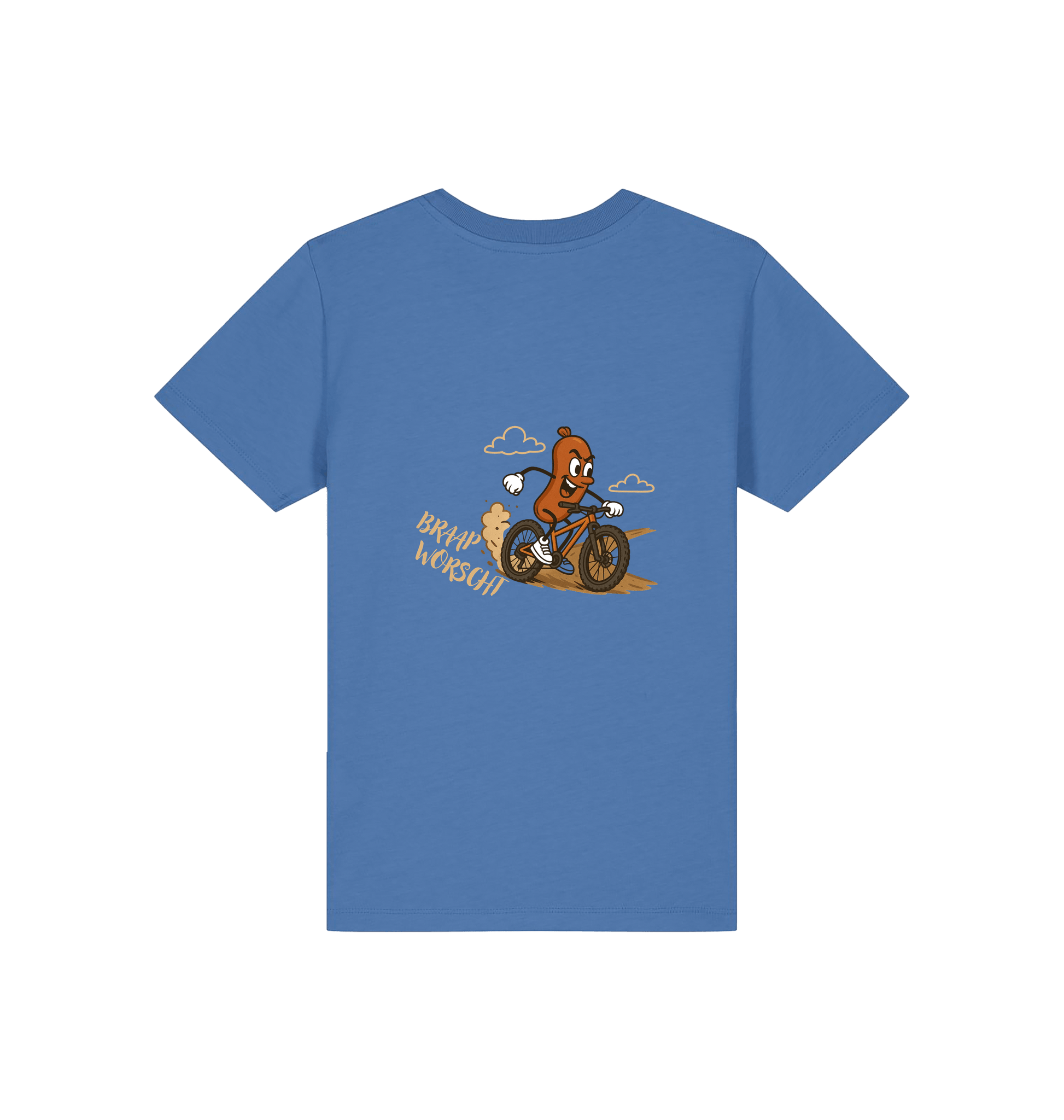 Bright Blue Printed Kids T-Shirt Back