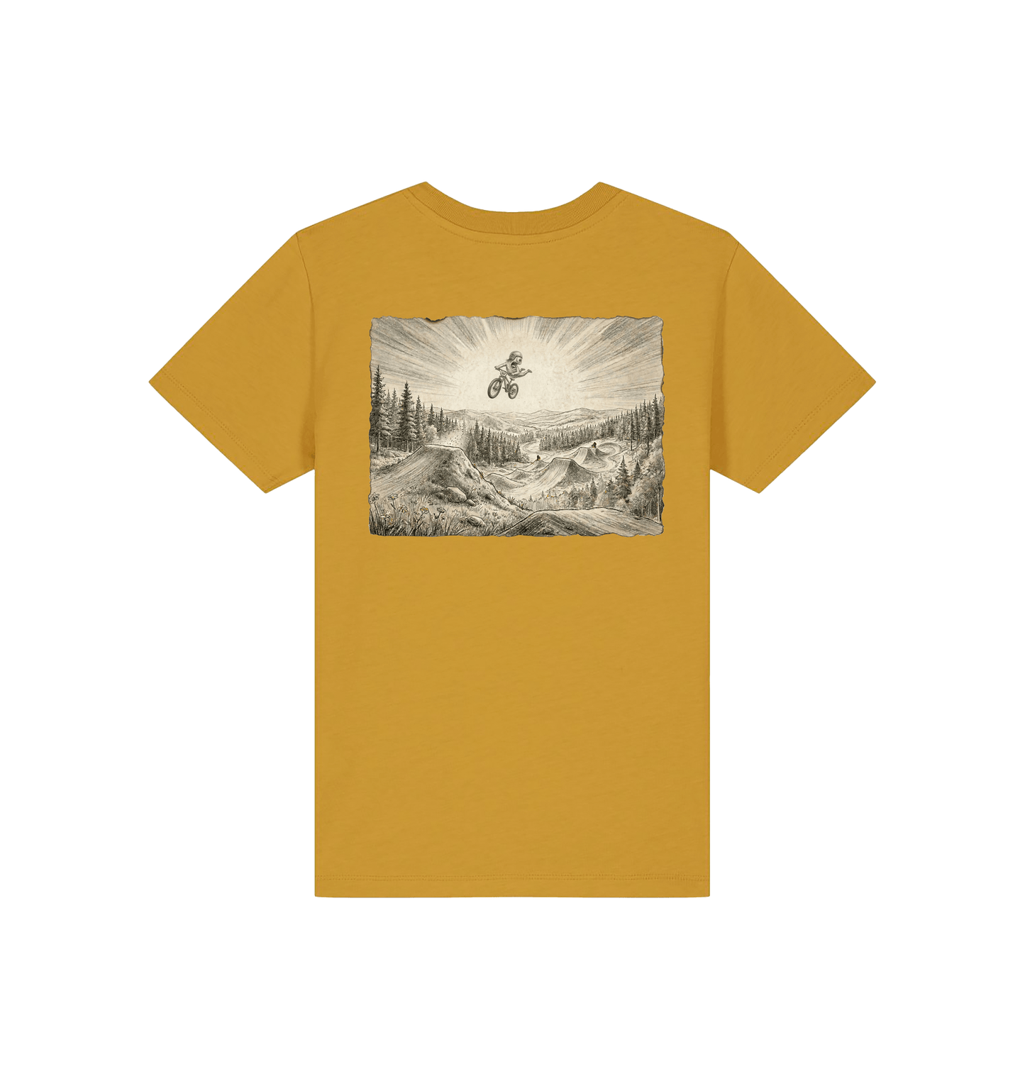 Ochre Printed Kids T-Shirt Back
