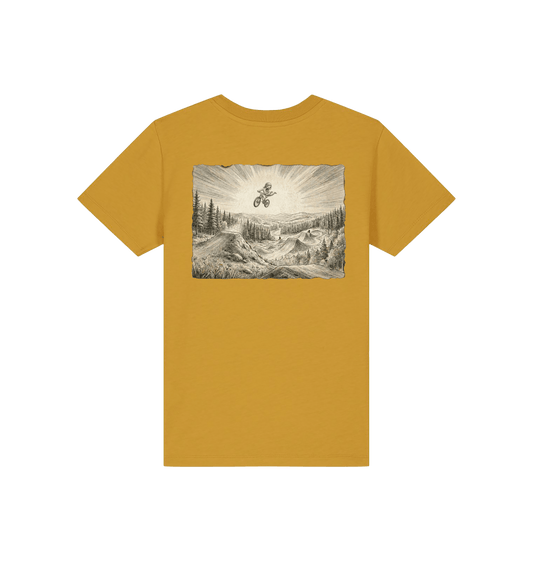 Ochre Printed Kids T-Shirt Back