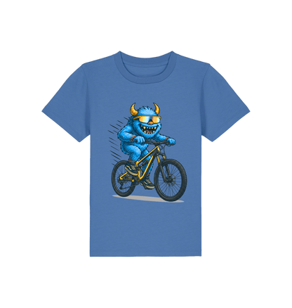 Bright Blue Printed Kids T-Shirt Front