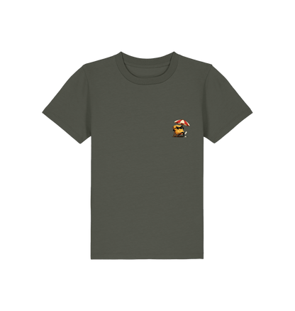 Khaki Printed Kids T-Shirt Front