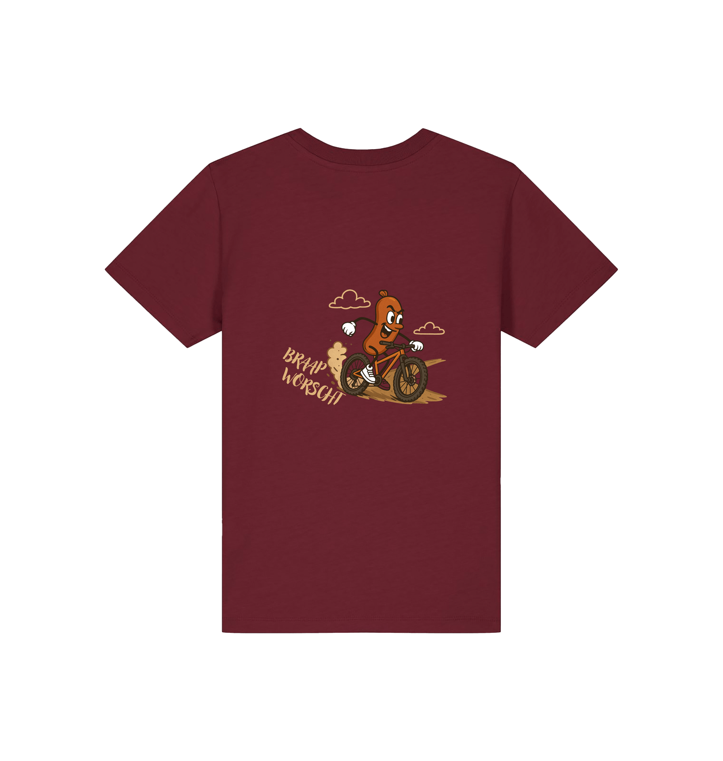 Burgundy Printed Kids T-Shirt Back
