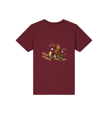 Burgundy Printed Kids T-Shirt Back