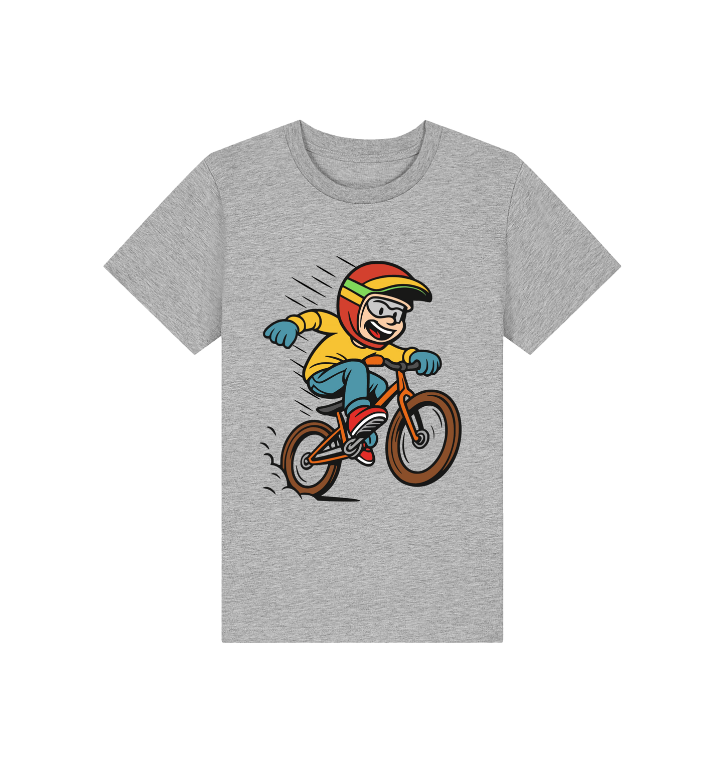 Heather Grey Printed Kids T-Shirt Front