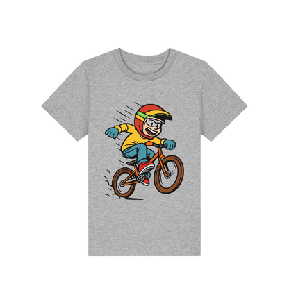 Heather Grey Printed Kids T-Shirt Front