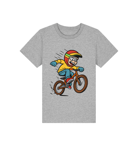 Heather Grey Printed Kids T-Shirt Front