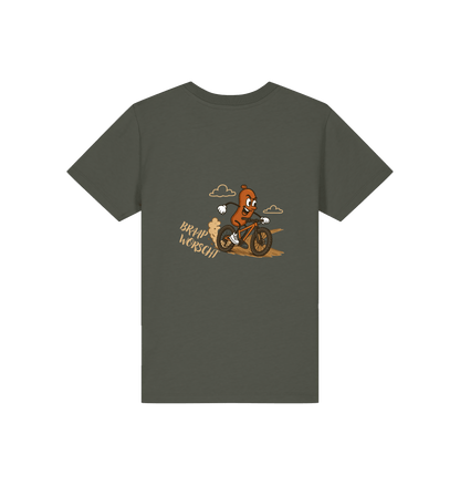 Khaki Printed Kids T-Shirt Back