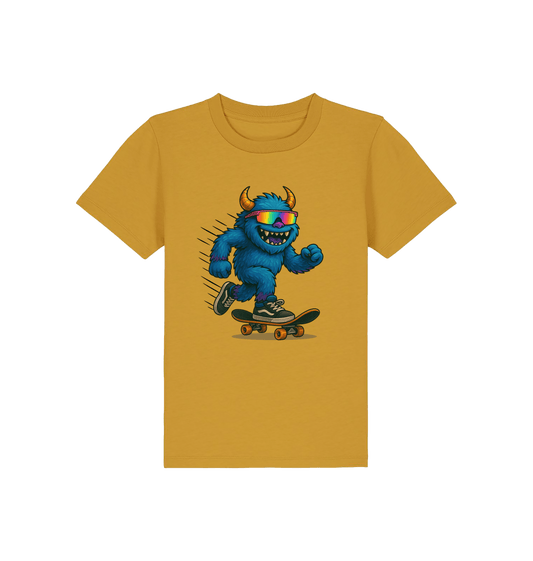 Ochre Printed Kids T-Shirt Front
